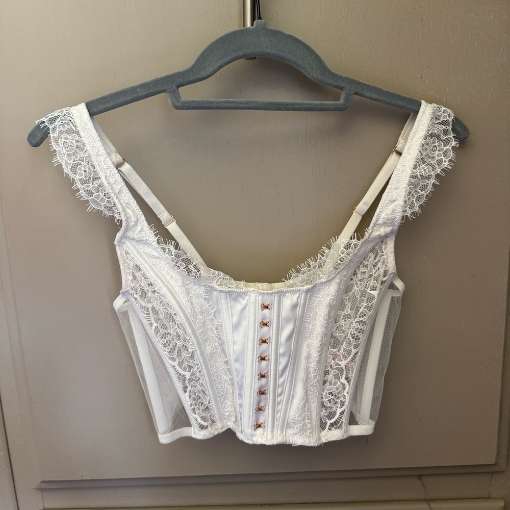 VS White Lace Corset Top